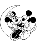Kolorowanka Myszka Miki i Myszka Mini na księżycu