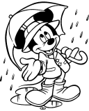 Kolorowanka Myszka Miki z parasolem