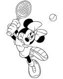 Kolorowanka Myszka Mini grająca w tenisa