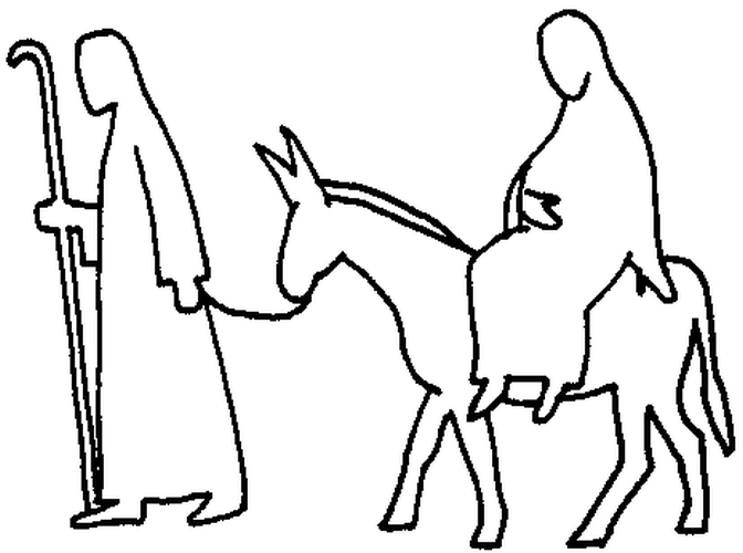 Kolorowanka Józef i Maria na osiołku