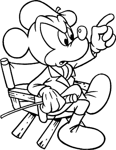 Kolorowanka Myszka Miki na krześle
