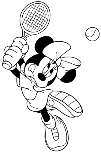 Kolorowanka Myszka Mini grająca w tenisa